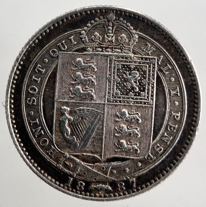 1887 Victoria Shilling Silver Coin | Fine Collectable Grade | a834