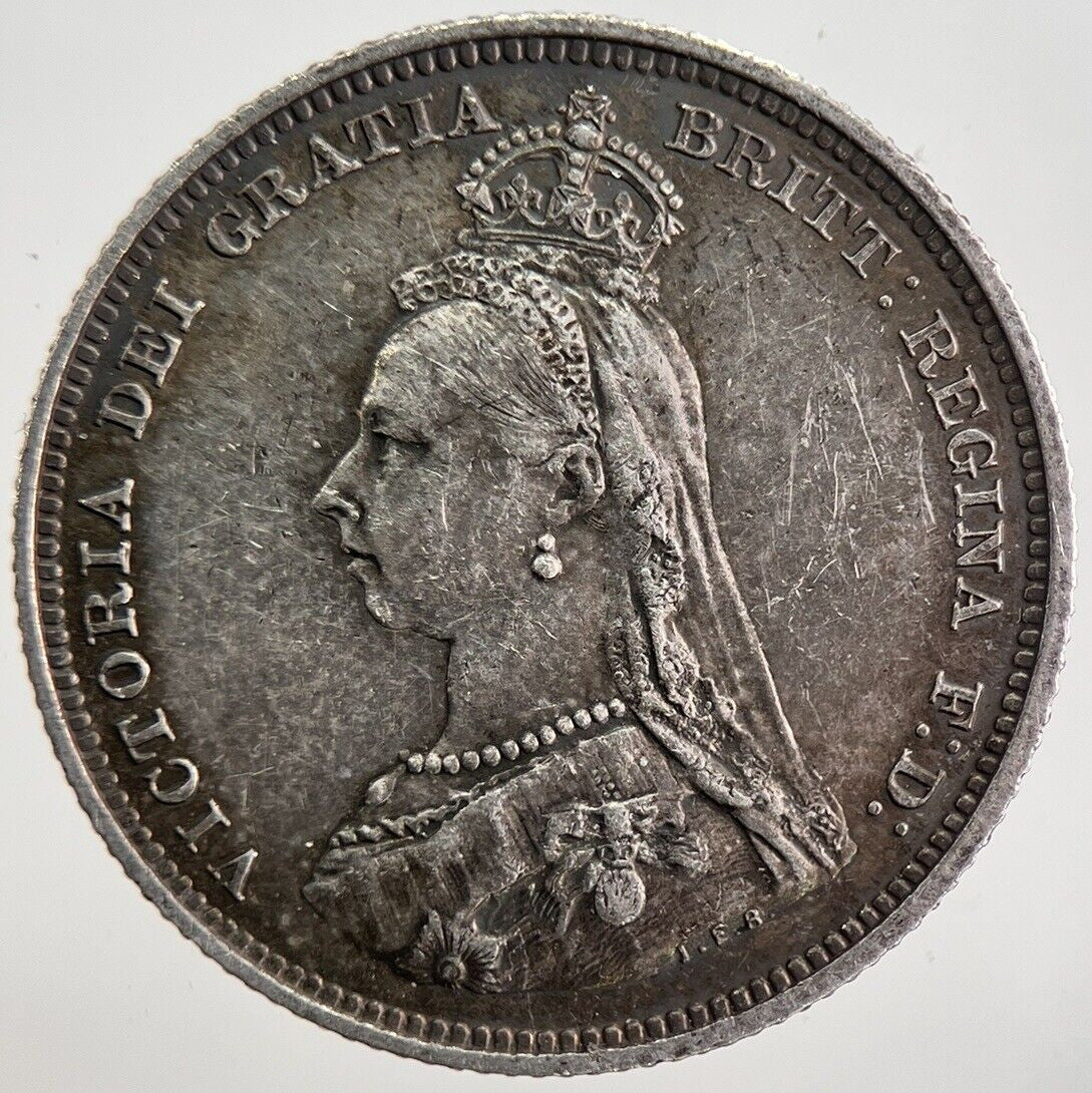 1887 Victoria Shilling Silver Coin | Very High Grade | a3936