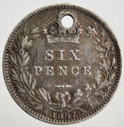 1887 Victoria Sixpence Silver Coin | Fine Collectable Grade | a7128