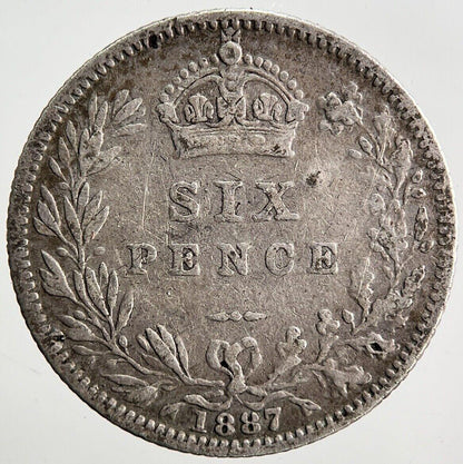 1887 Victoria Sixpence Silver Coin | Collectable Grade | a3414