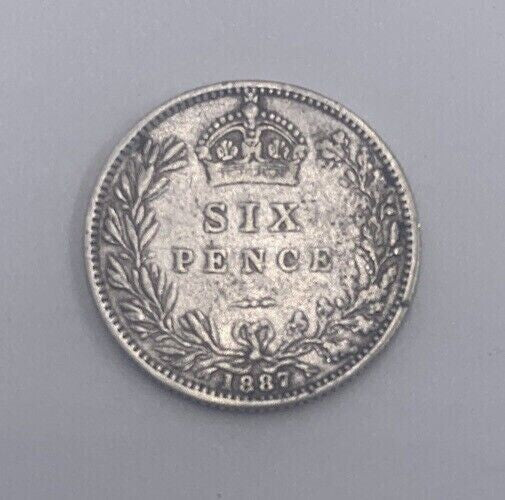 1887 Victoria Sixpence | British Silver Coin | Collectable Grade | a045