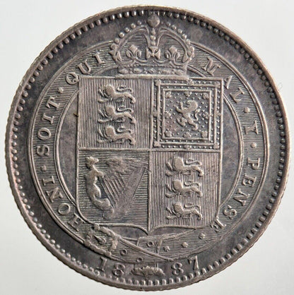 1887 Victoria Shilling Silver Coin | Fine Collectable Grade | a3127