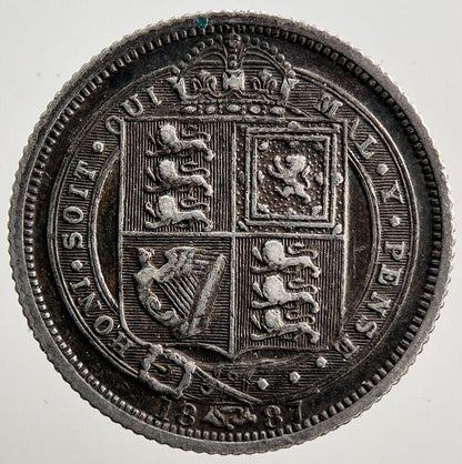 1887 Victoria Sixpence Silver Coin | Very High Grade | a504