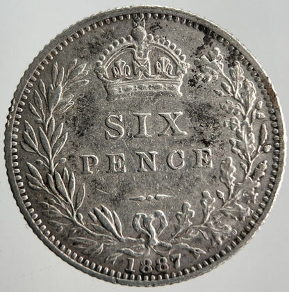 1887 Victoria Sixpence Silver Coin | Very High Grade | a4489