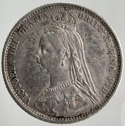 1887 Victoria Sixpence Silver Coin | Very High Grade | a4489