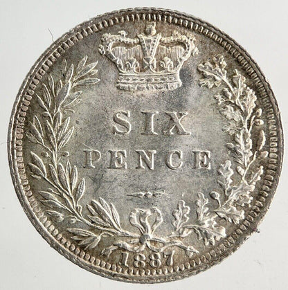 1887 Victoria Sixpence Silver Coin | Very Fine Grade