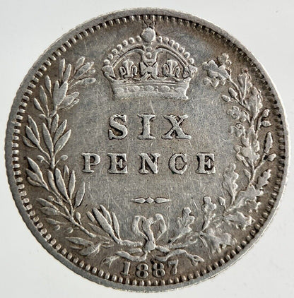 1887 Victoria Silver Sixpence Coin | Fine Collectable Grade