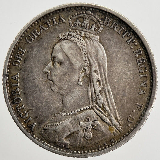 1887 Victoria Sixpence Silver Coin | Very High Grade | a2467