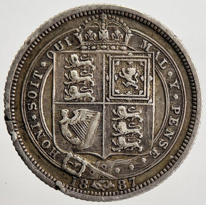 1887 Victoria Sixpence Silver Coin | Very High Grade | a2467