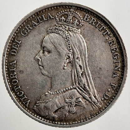 1887 Victoria Sixpence Silver Coin | Very High Grade | a3323