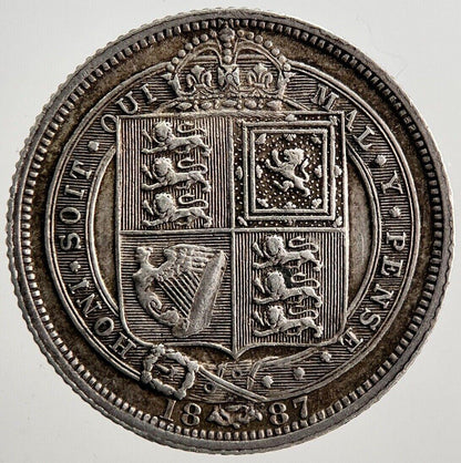 1887 Victoria Sixpence Silver Coin | Very High Grade | a3323