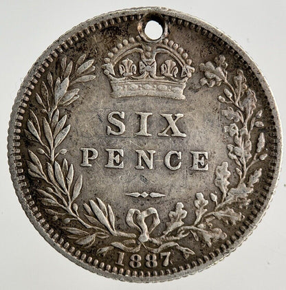 1887 Victoria Sixpence Silver Coin | Fine Collectable Grade