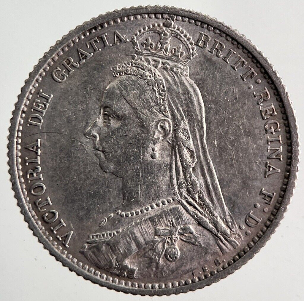 1887 Victoria Sixpence Silver Coin | Very High Grade