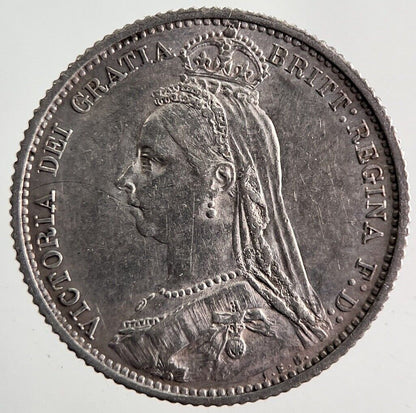 1887 Victoria Sixpence Silver Coin | Very High Grade