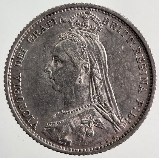 1887 Victoria Sixpence Silver Coin | Very High Grade
