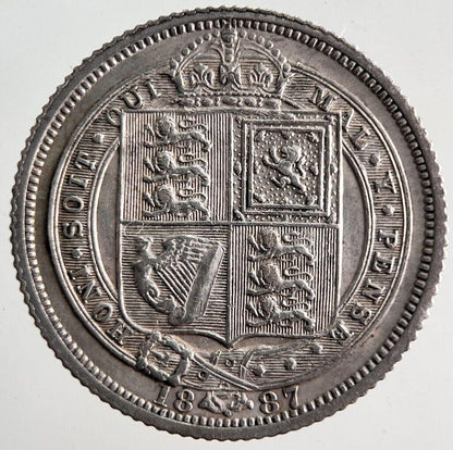 1887 Victoria Sixpence Silver Coin | Very High Grade