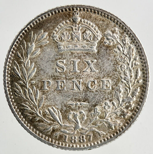 1887 Victoria Sixpence Silver Coin | Very High Grade