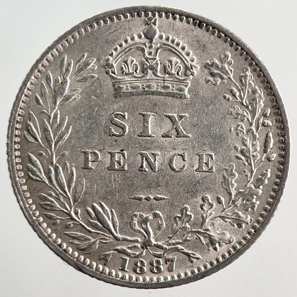 1887 Victoria Sixpence Silver Coin | Very High Grade
