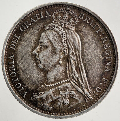 1887 Victoria Sixpence Silver Coin | Very High Grade | a5455