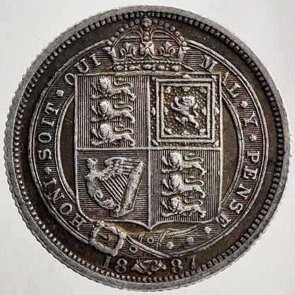 1887 Victoria Sixpence Silver Coin | Very High Grade | a5455