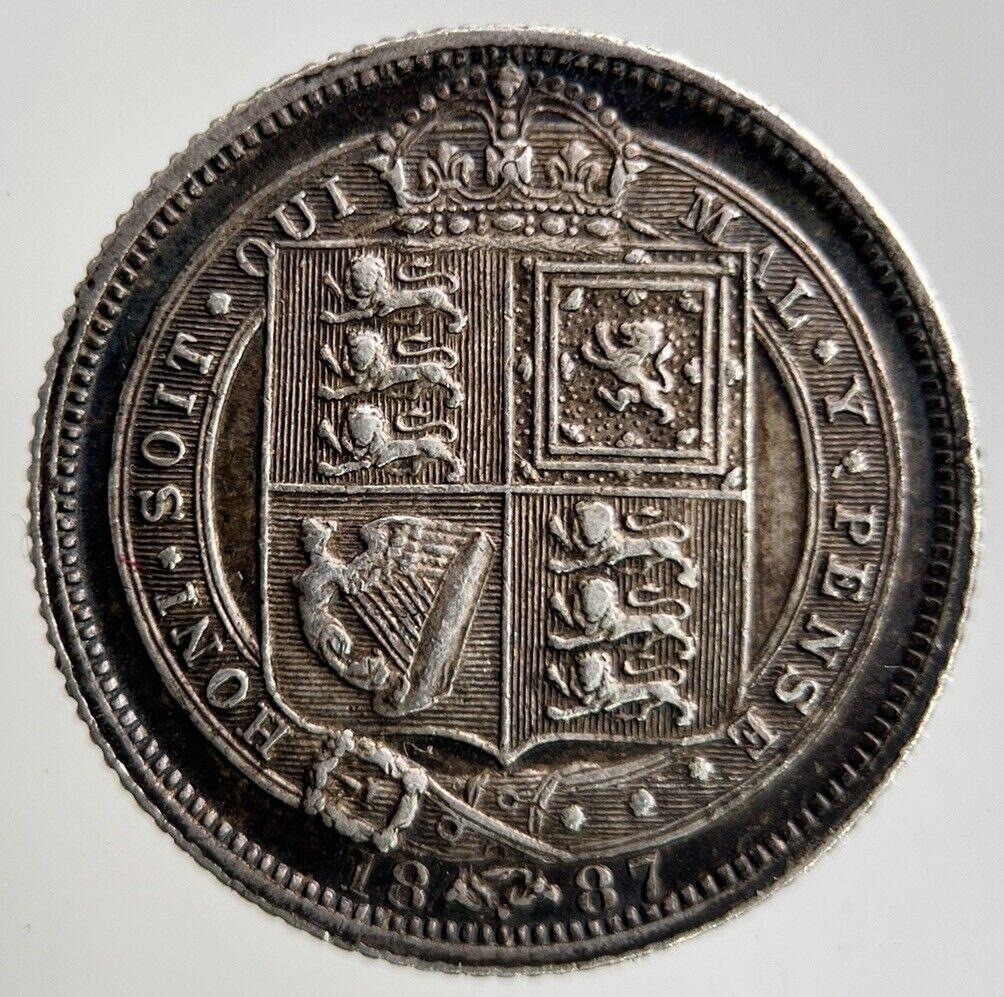 1887 Victoria Sixpence Silver Coin | Very High Grade