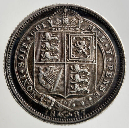 1887 Victoria Sixpence Silver Coin | Very High Grade