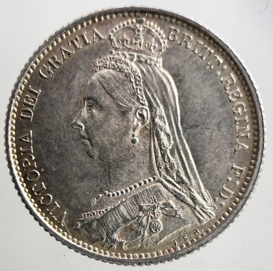 1887 Victoria Sixpence Silver Coin | Very Fine Grade