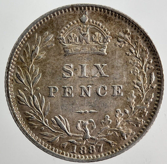 1887 Victoria Sixpence Silver Coin | Fine Collectable Grade