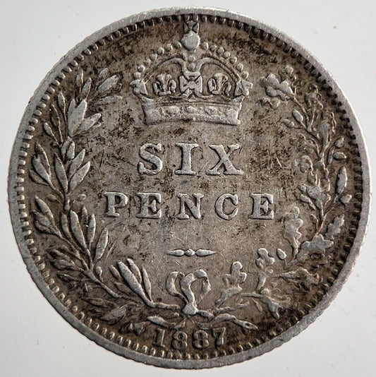 1887 Victoria Sixpence Silver Coin | Very High Grade
