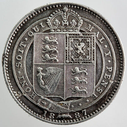 1887 Victoria Shilling Silver Coin | Fine Collectable Grade