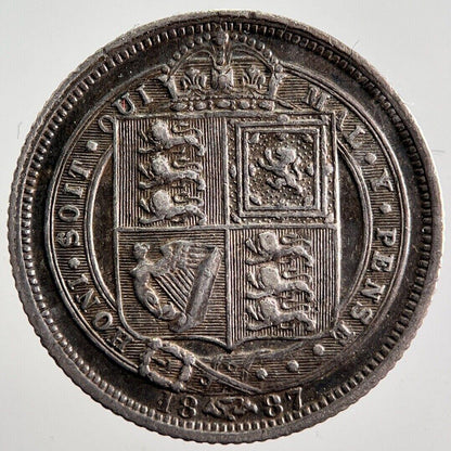 1887 Victoria Sixpence Silver Coin | Fine Collectable Grade