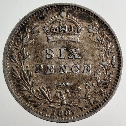 1887 Victoria Sixpence Silver Coin | Very High Grade