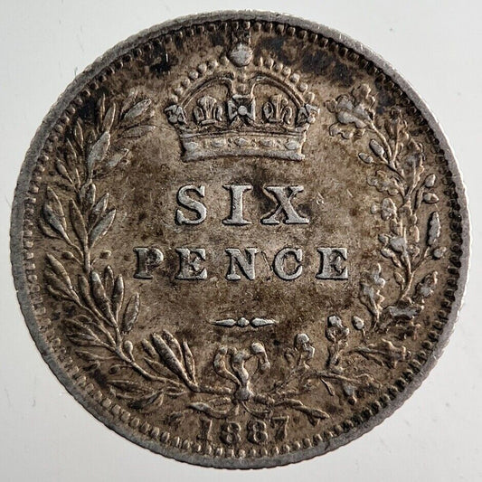 1887 Victoria Sixpence Silver Coin | Very High Grade