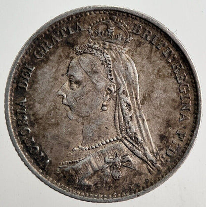 1887 Victoria Sixpence Silver Coin | Very High Grade