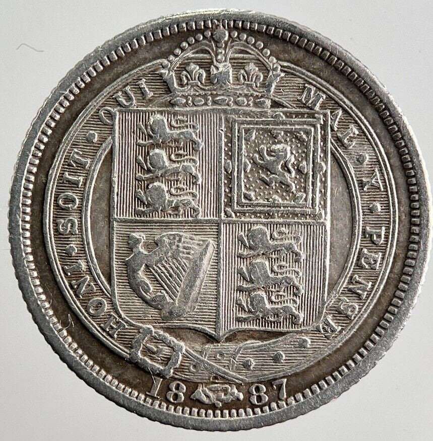 1887 Victoria Sixpence Silver Coin | Fine Collectable Grade