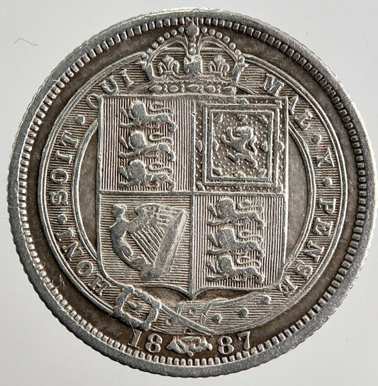 1887 Victoria Sixpence Silver Coin | Fine Collectable Grade