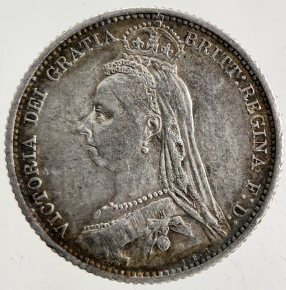 1887 Victoria Sixpence Silver Coin | Very High Grade
