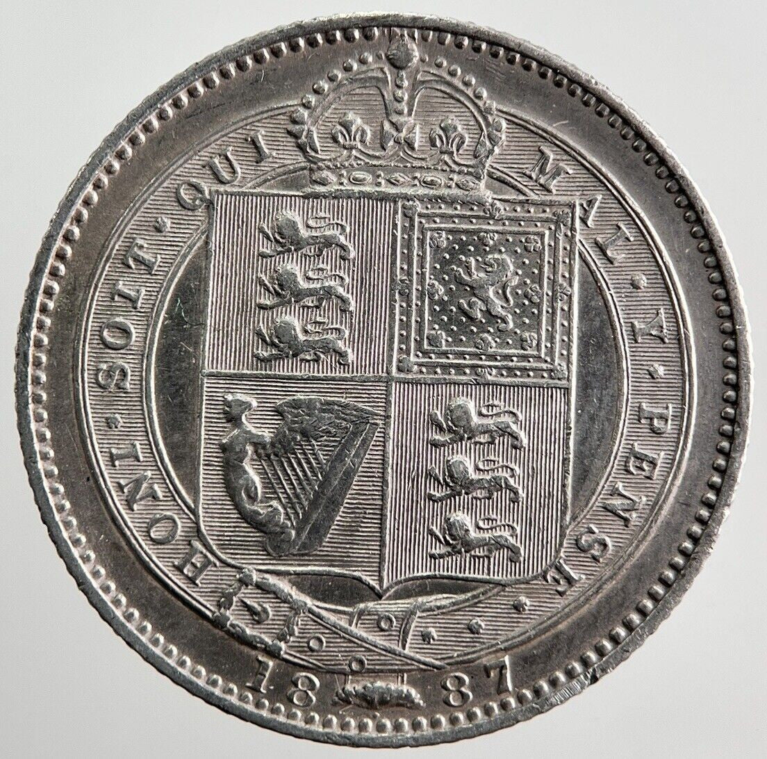 1887 Victoria Shilling Silver Coin | Very High Grade
