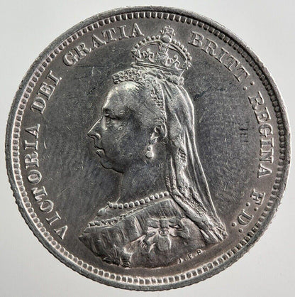 1887 Victoria Shilling Silver Coin | Very High Grade