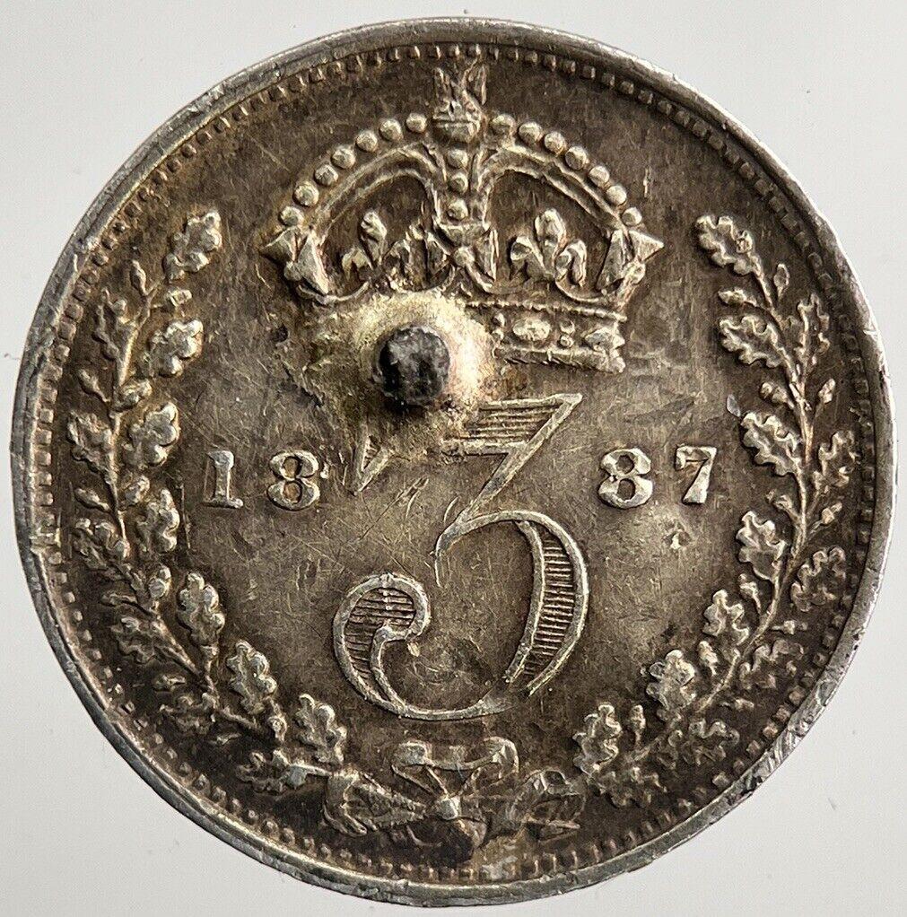 1887 Victoria Threepence Silver Coin | Very High Grade | a5562