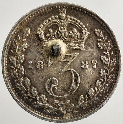 1887 Victoria Threepence Silver Coin | Very High Grade | a5562