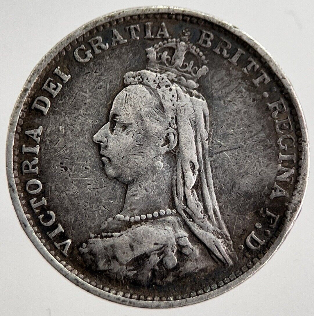 1887 Victoria Threepence Silver Coin | Fine Collectable Grade | a8542