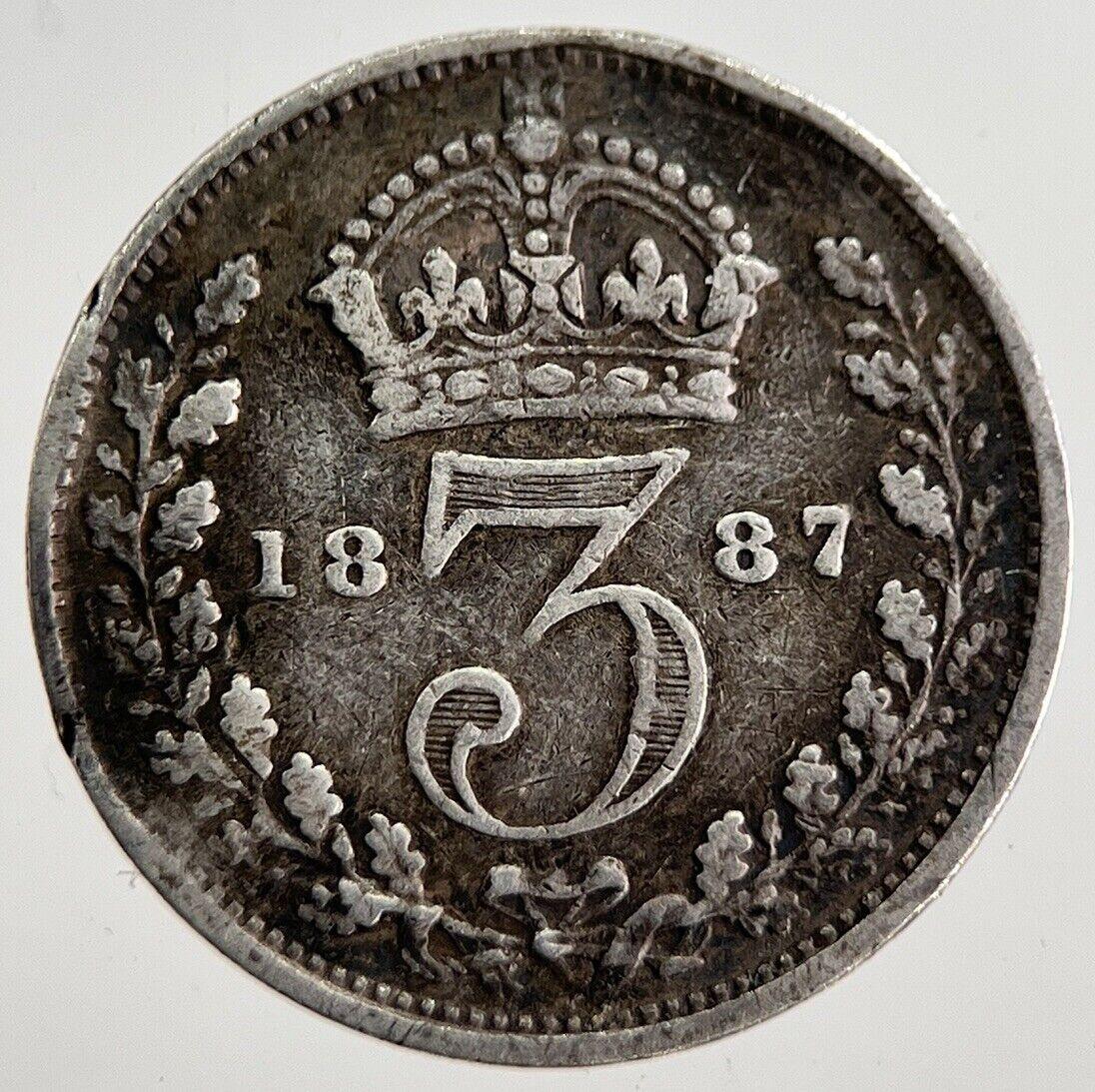 1887 Victoria Threepence Silver Coin | Fine Collectable Grade | a8542