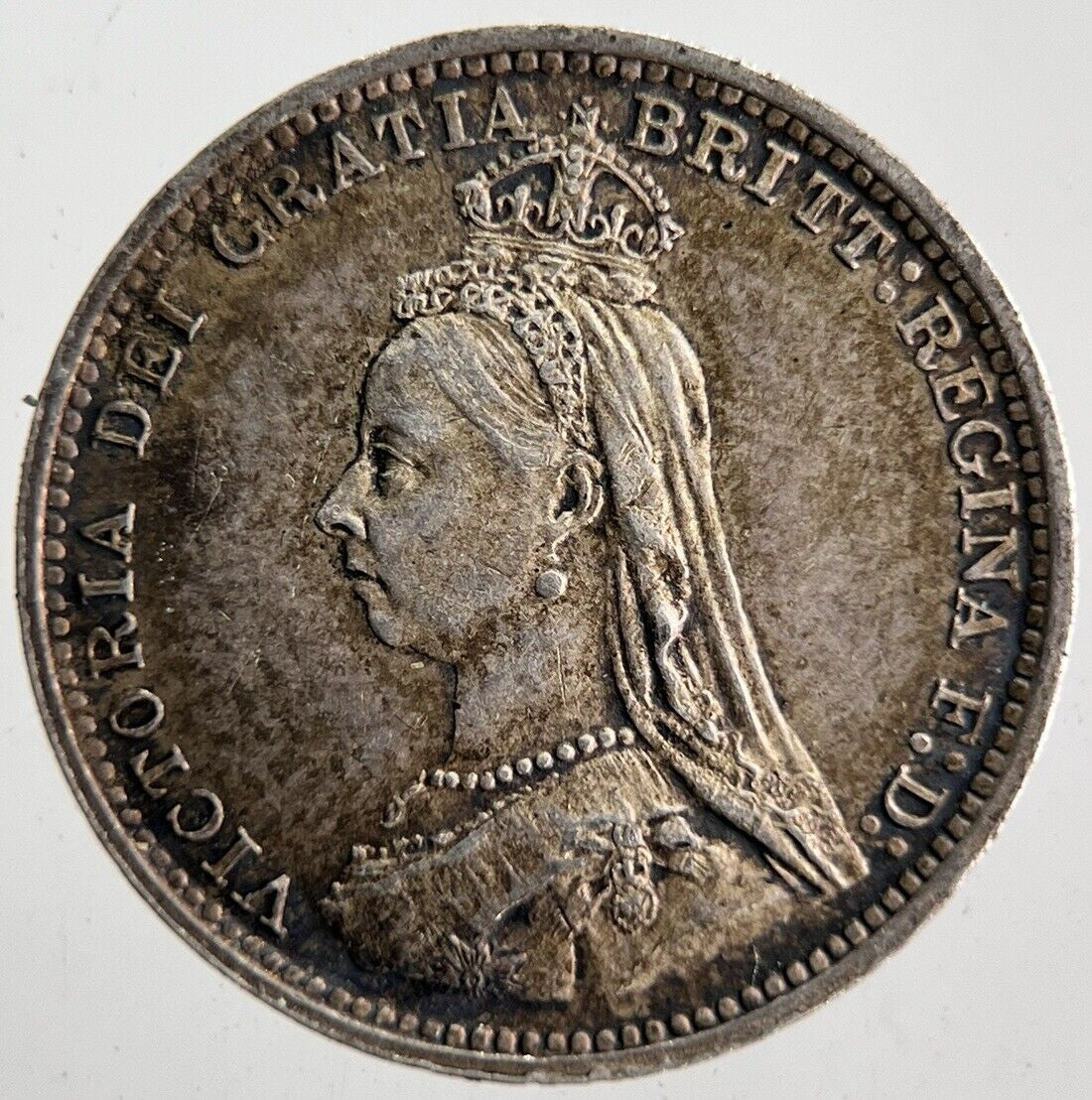 1887 Victoria Threepence Silver Coin | Very High Grade | a4606