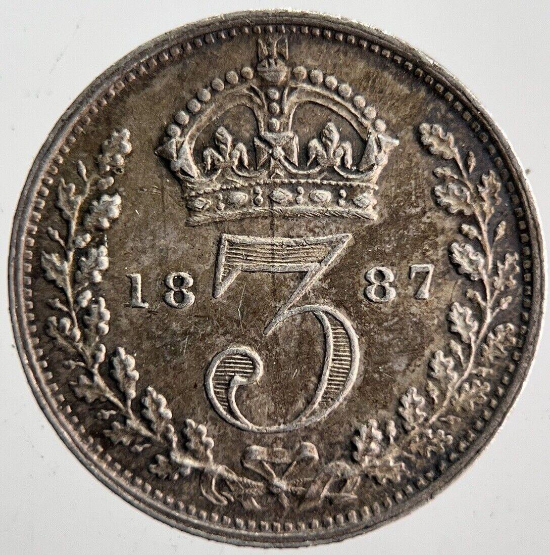 1887 Victoria Threepence Silver Coin | Very High Grade | a4606