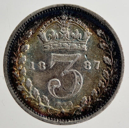 1887 Victoria Threepence Silver Coin | Fine Collectable Grade | a8541