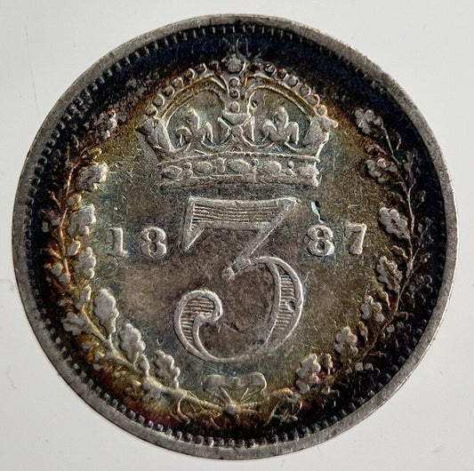 1887 Victoria Threepence Silver Coin | Fine Collectable Grade | a8541