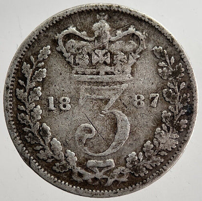 1887 Victoria Threepence Silver Coin | Collectable Grade | a8705