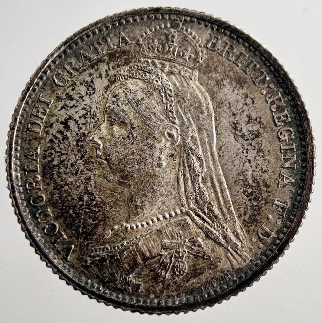 1887 Victoria Sixpence Silver Coin | Very High Grade | a8599