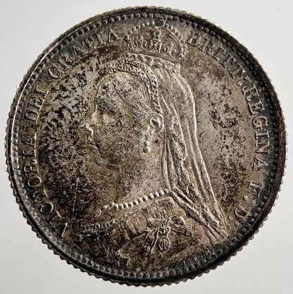 1887 Victoria Sixpence Silver Coin | Very High Grade | a8599